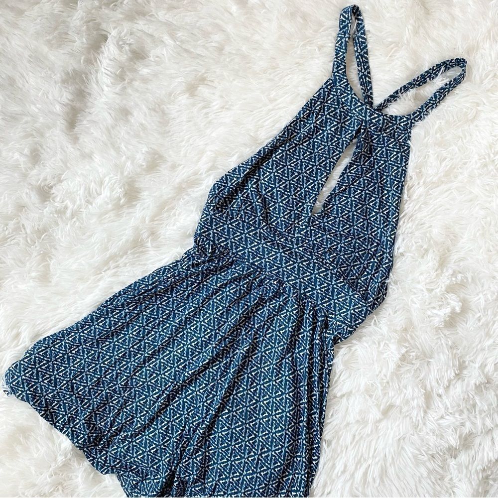 Urban Outfitters Blue Patterned Romper